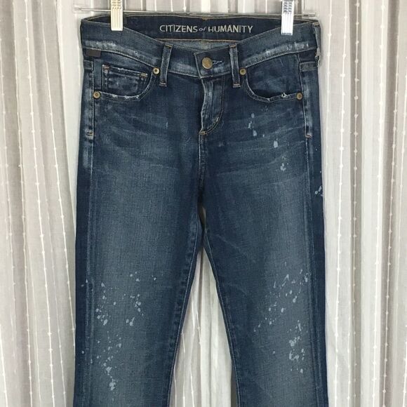 Citizens of Humanity Kelly Bootcut Paint Splatter Low Rise Jeans - Picture 1 of 8